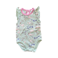 3-6M Green & Pink Sea Theme Bodysuit - Cuddlesome