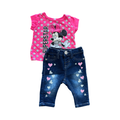 3-6M Denim with Heart Embroidery & Minnie T-Shirt - Mr Price | Disney Baby