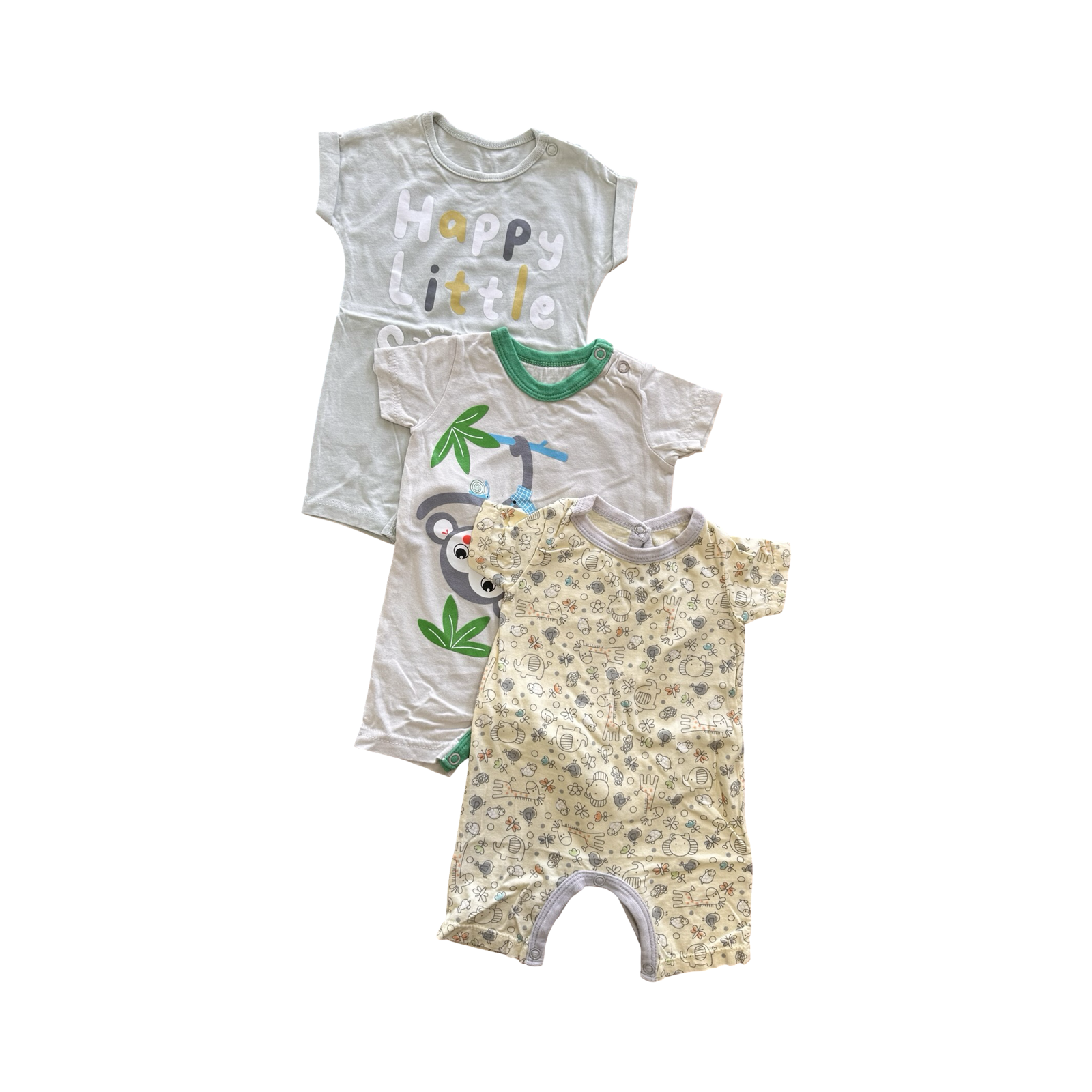 Newborn 3pc Mixes Set Rompers - Woolworths