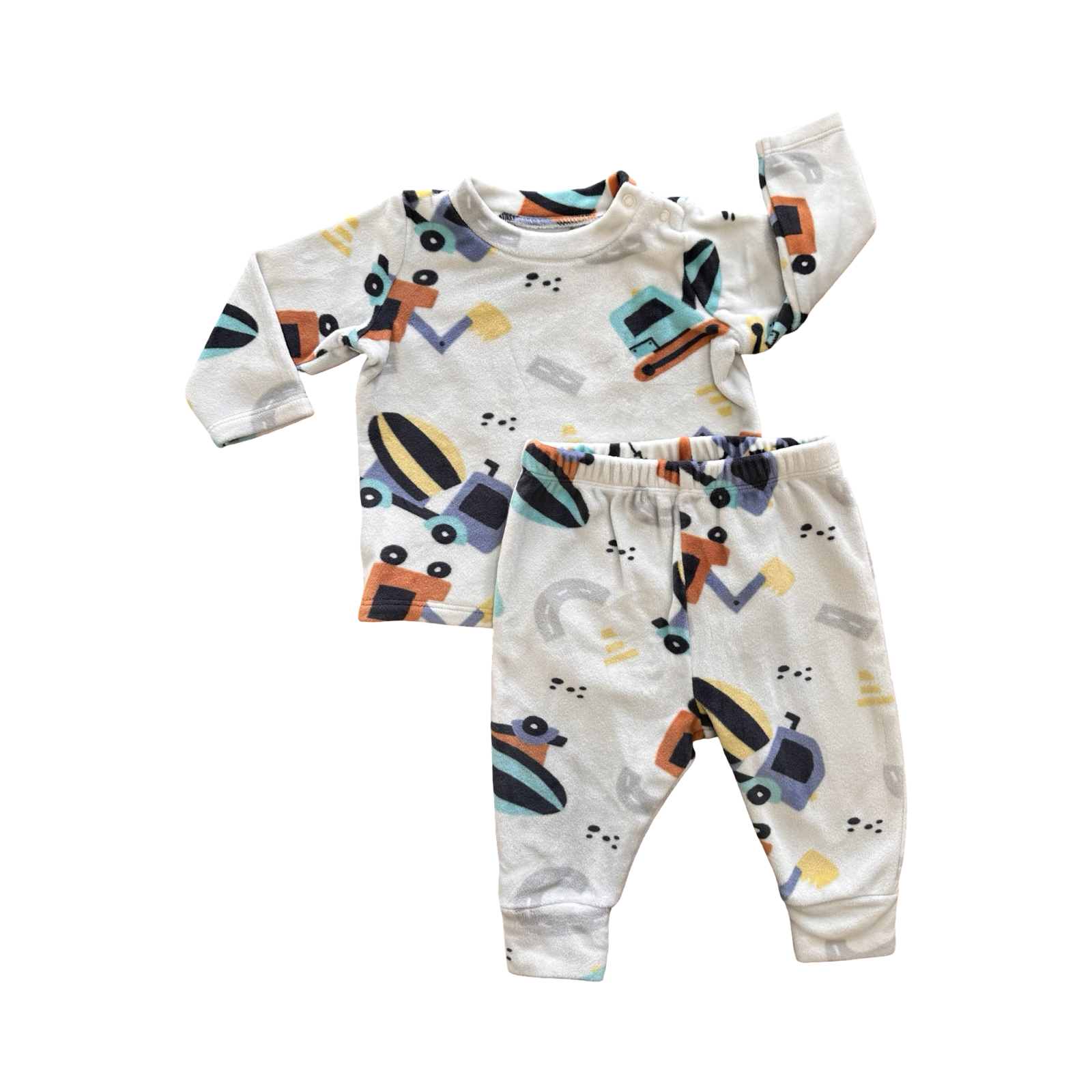 3-6M 2pc Boys Construction Fleece Set - Woolworths