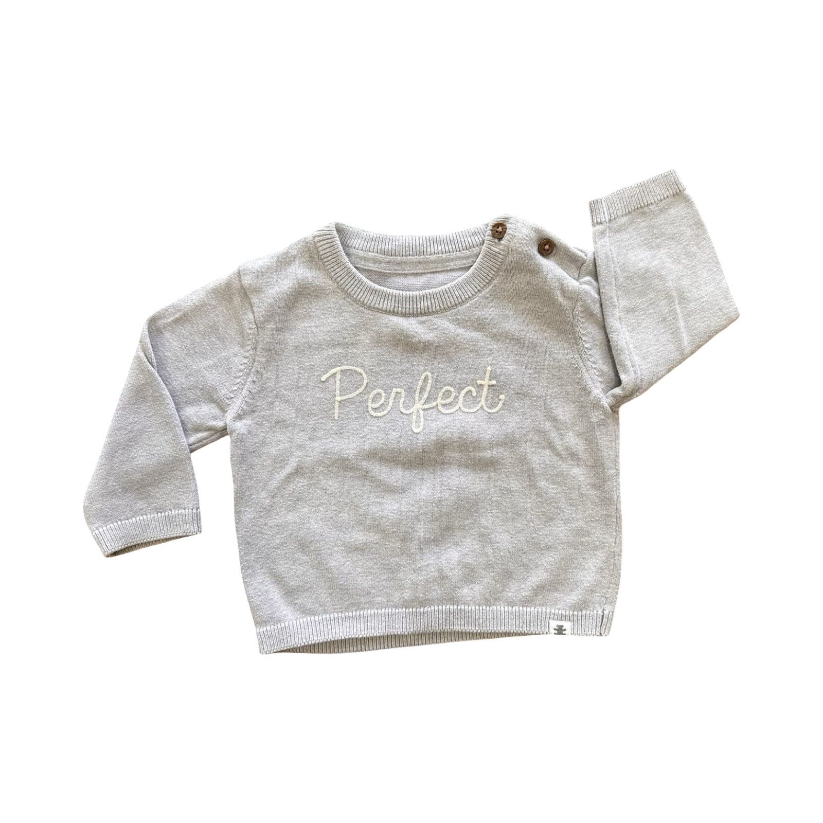 3-6M Grey "Perfect" Jersey - Woolworths
