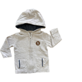 3-6M Cream Knitted Zip Hooded Cardigan - OBAÏBI
