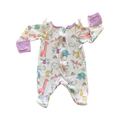 Newborn White & Purple Animal Babygrow - Wonder nation