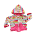 0-3M Multicoloured Stripe Horse Zipper Jacket - Little baby M