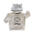 3-6M Grey Little Camper Sweater Top with Fleece Beanie - Ackermans | Woolworths