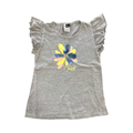 5-6Y Grey Melange Top with Frill Sleeves - Roxy