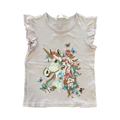 2-3Y Pink Unicorn Top with Frill Sleeves - Real Kids