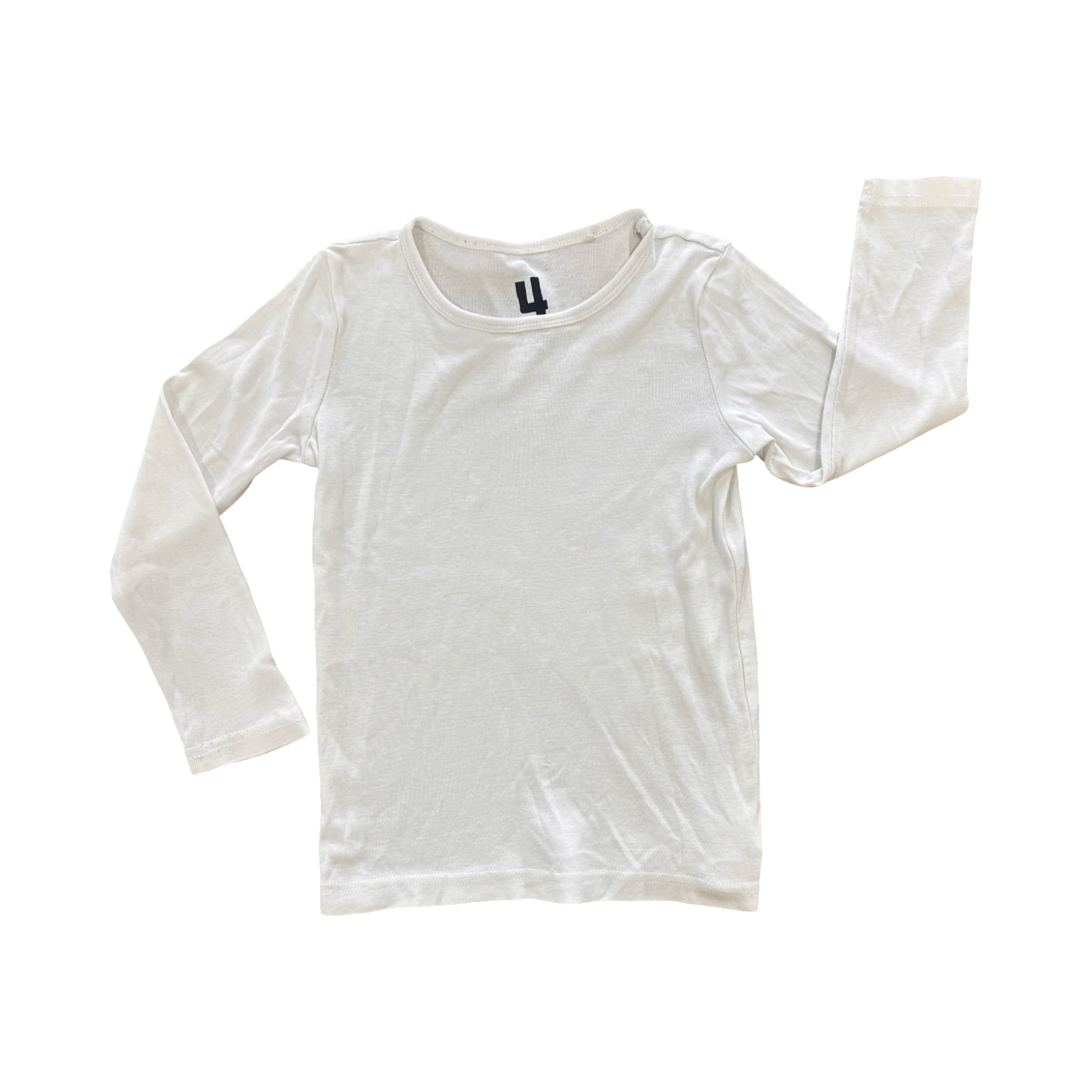 4Y Plain Long Sleeve White T-Shirt - Cotton On