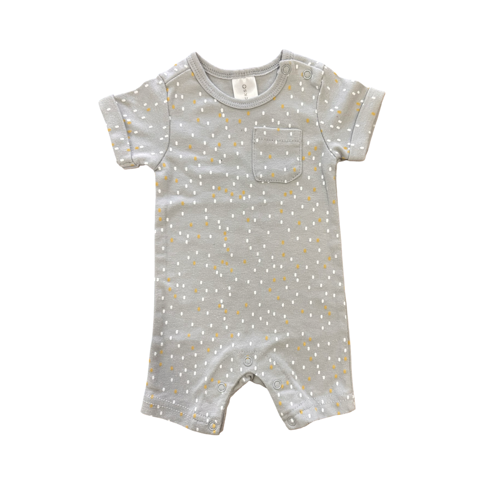 Newborn Grey Spotted Romper - Clicks