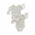 Newborn 2pc White Cotton Long Sleeve Vests - Cuddlesome