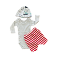 Newborn 3pc Grey, Red & White Set with Dino Beanie - Woolworths