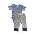 Newborn 2pc Blue & White Stripe Set - Jet | Ackermans