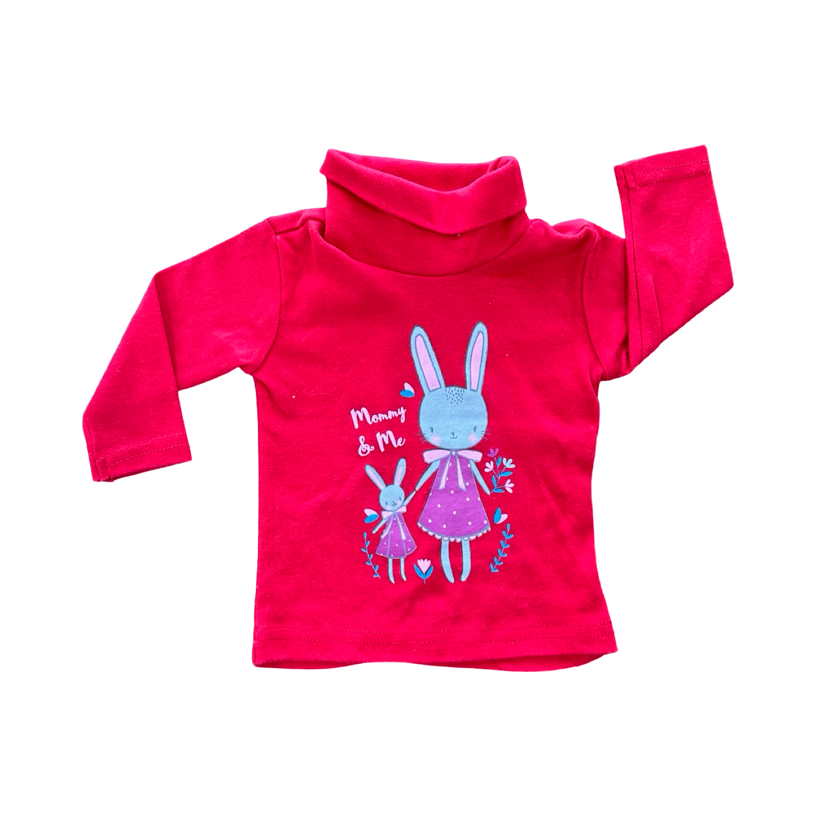 0-3M Red Polo Neck Long Sleeve Mommy & Me Top - Ackermans