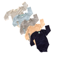 0-3M 5pc Long Sleeve Bodysuits for Boys