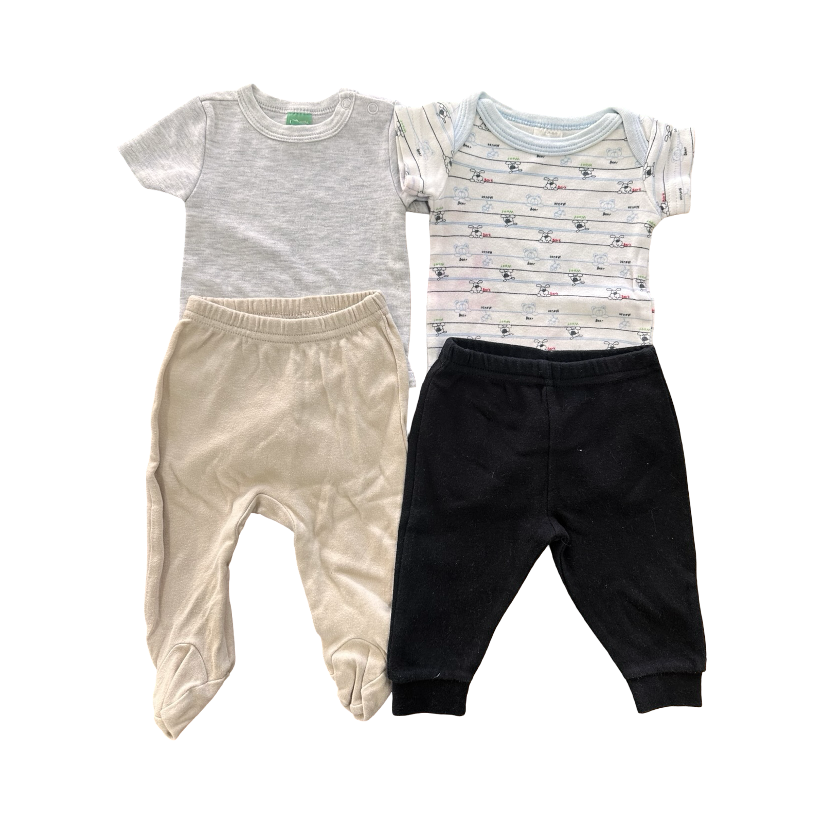 0-3M 4pc Mixed Set with Bodysuits and Pants - Ackermans