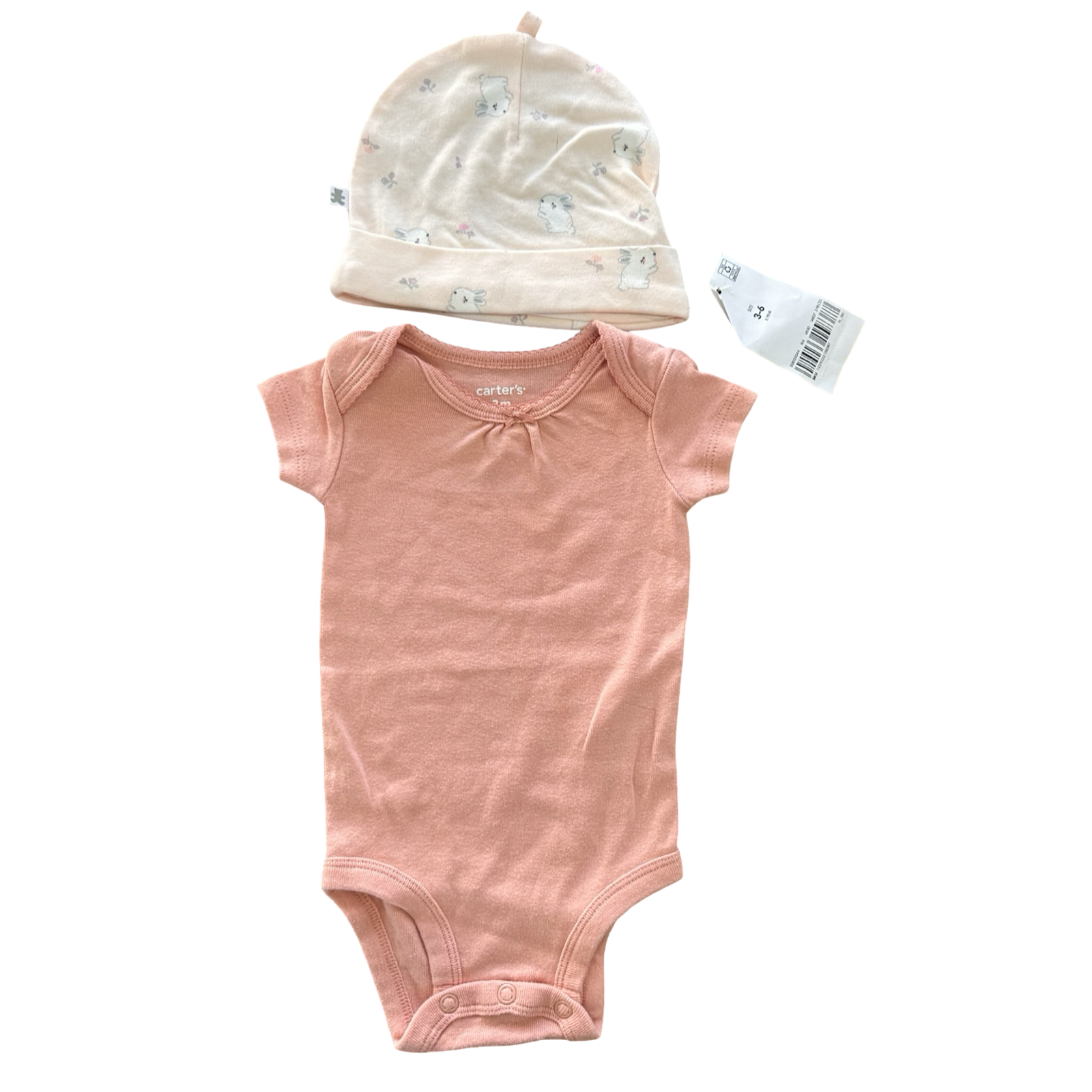 3-6M 2pc Peach Bodysuit & New Beanie - Woolworths | Carter's