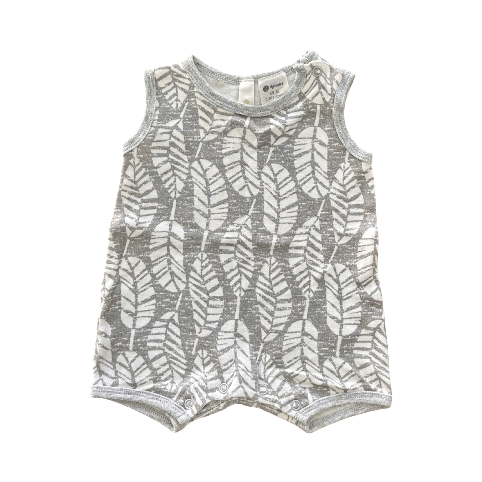 3M Grey & White Sleeveless Romper - Dymples