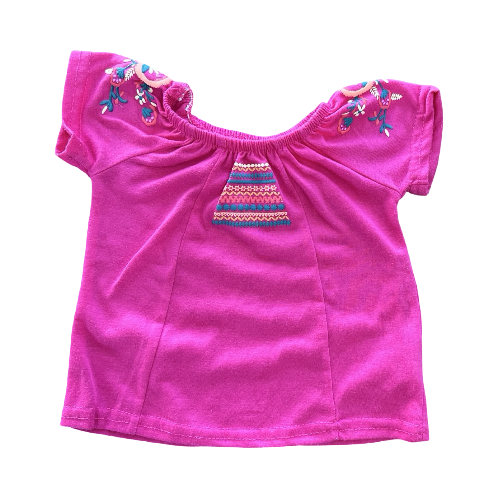 3-6M Pink Floral Detail Girl's Top - Cuddlesome