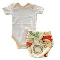 3-6M Yellow Stripe Bodysuit with Pooh Bear Fleece Bloomer - Mother Nature Products | Woolworths