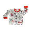 3-6M Grey & Red Boom Snapper Top - Baby Carner