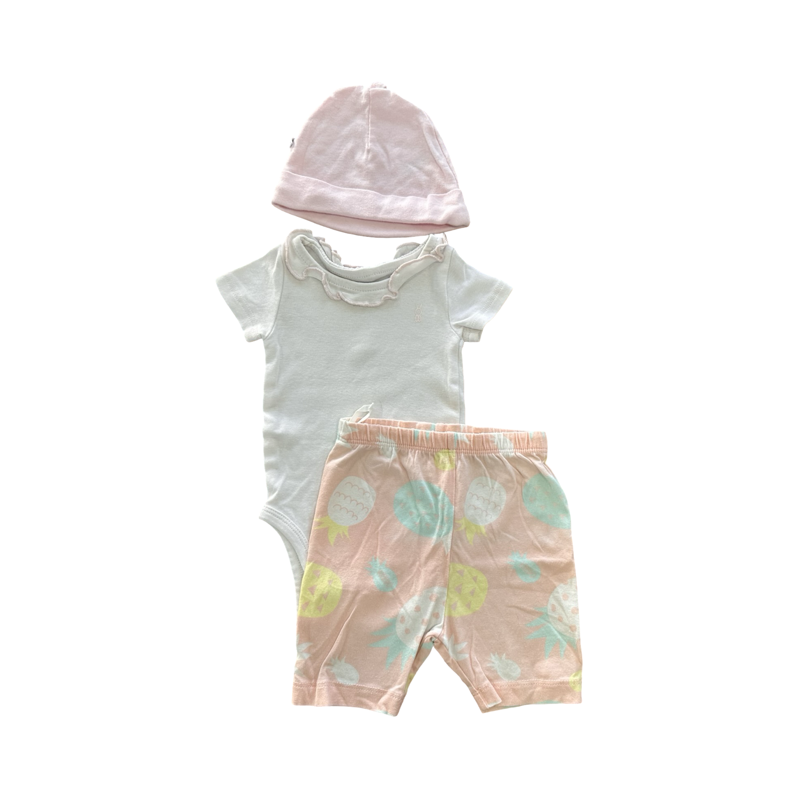 3-6M 3pc White & Pink Girl's Outfit - Keedo | Woolworths OBAÏBI