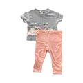 3-6M 2pc Purple & Pink Flamingo Girl's Set - Earthchild | Tiny tots