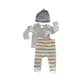 3-6M 3pc Grey & Multicolour Boy's Outfit - Peanuts | Jolly Tots | Woolworths