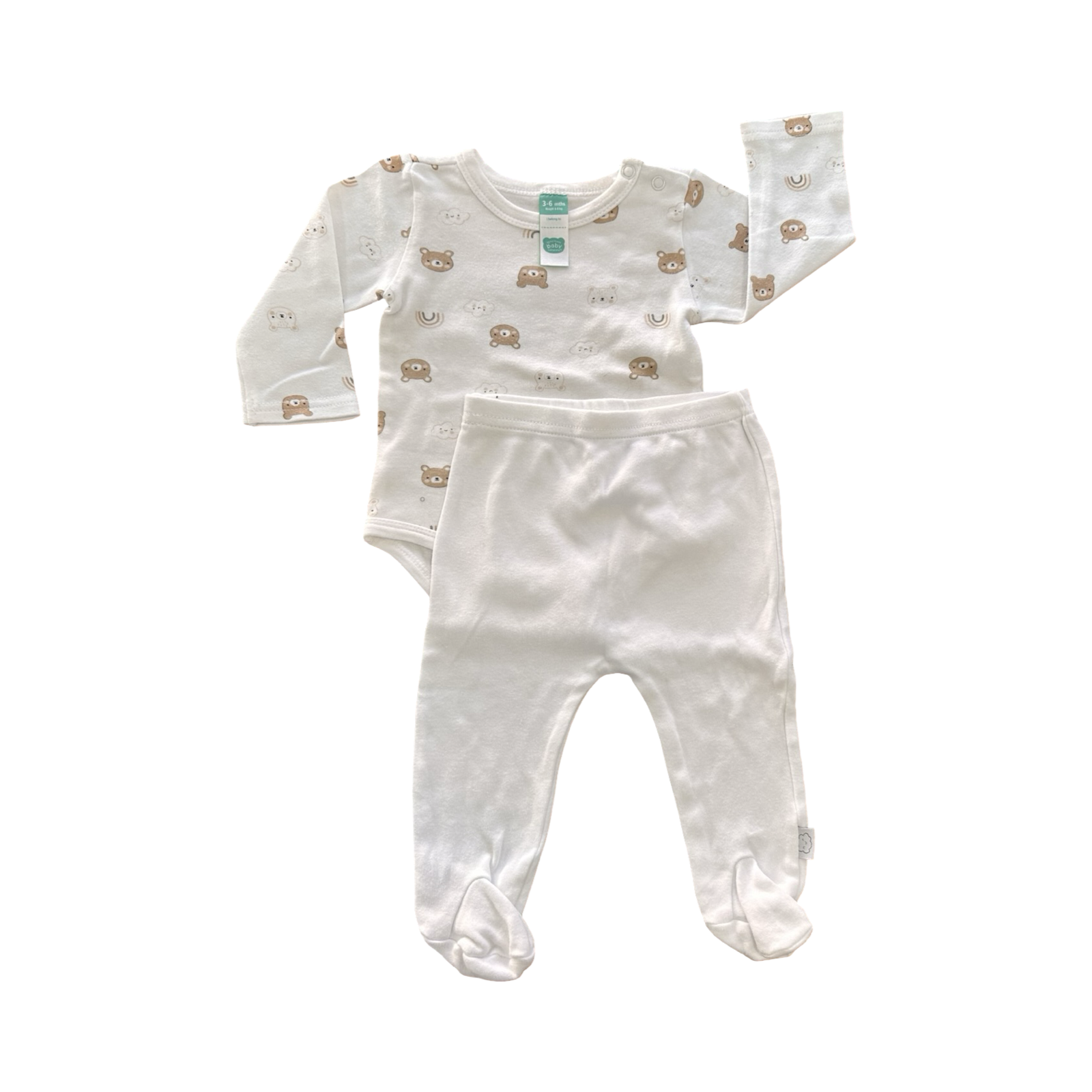 3-6M White Bear 2pc Baby Outfit - Mr Price | Ackermans