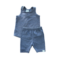 3-6M 2pc Dark Grey Melange Comfy Set - Keedo