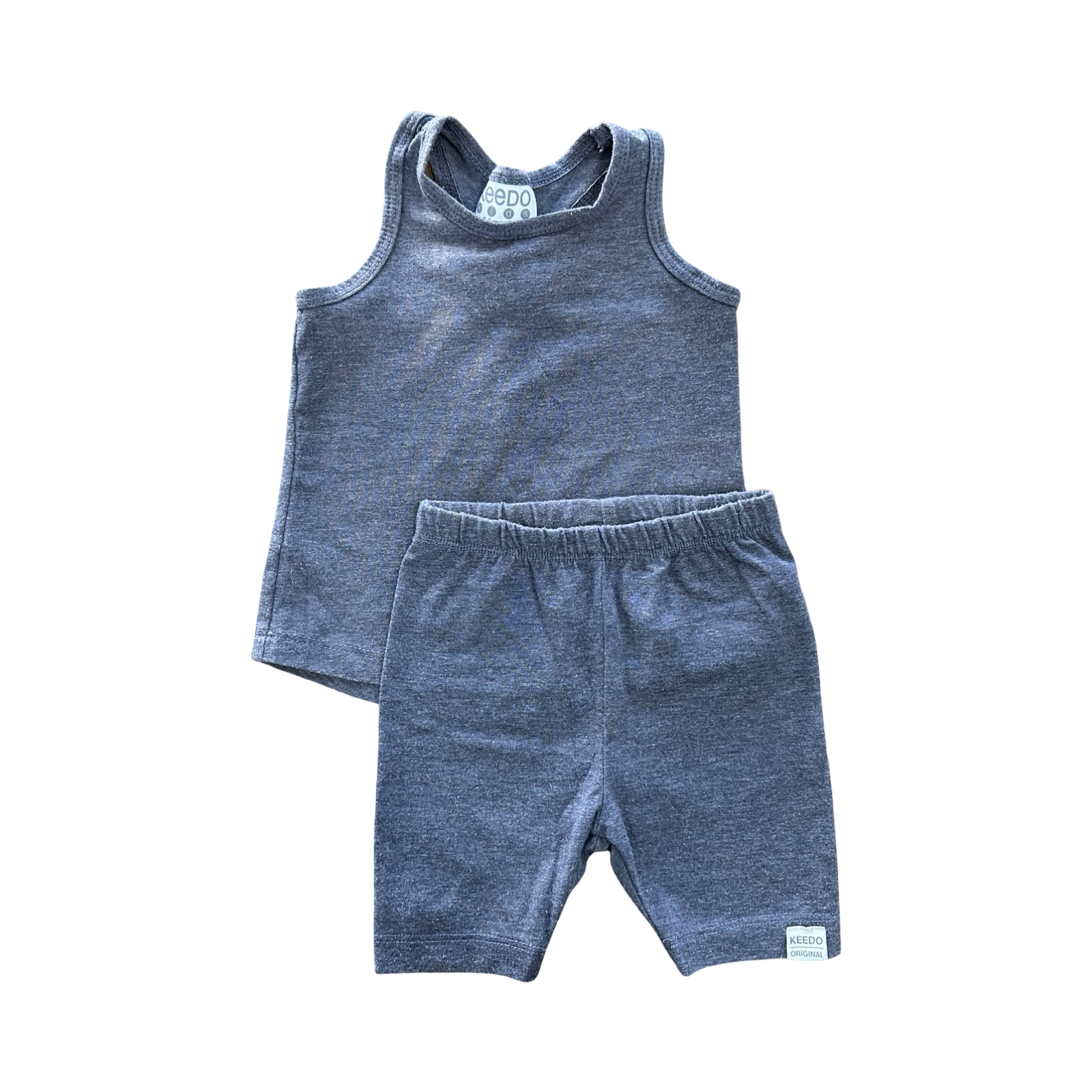 3-6M 2pc Dark Grey Melange Comfy Set - Keedo