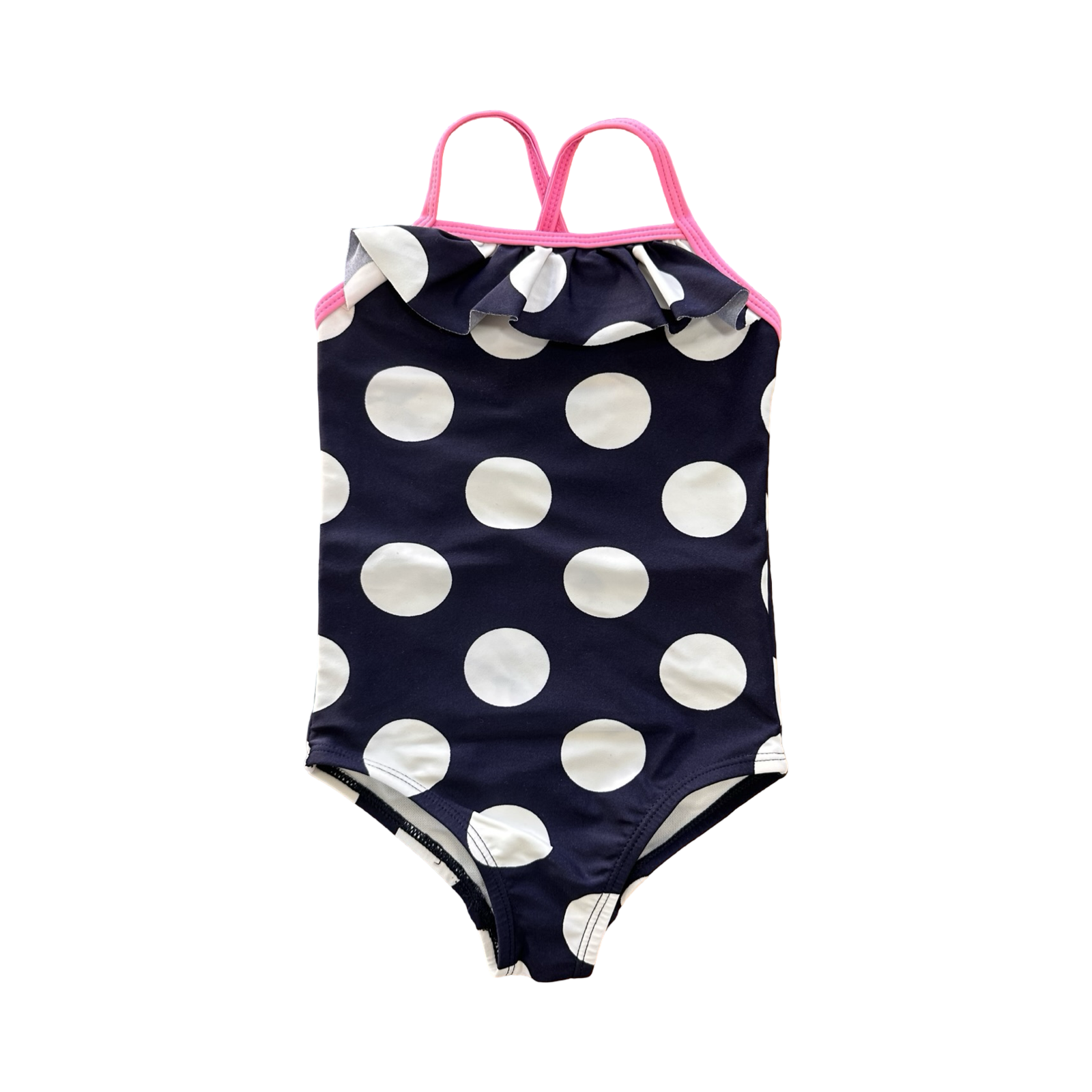 2Y Navy, White & Pink Polkadot Girl's Swimming Costume - Woolworths