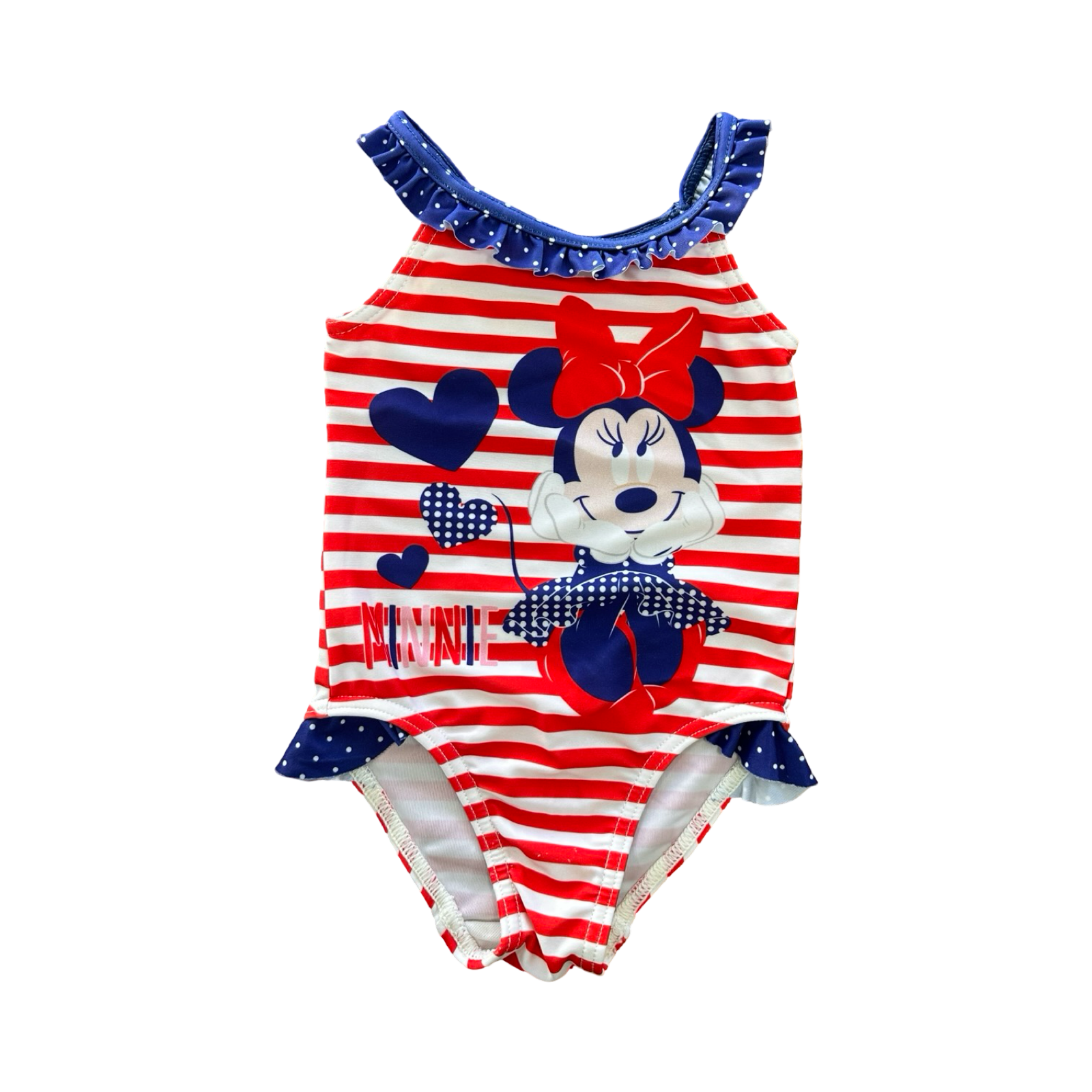 6-12M Red, White & Blue Minnie Mouse Girl's Swimming Costume - Woolworths
