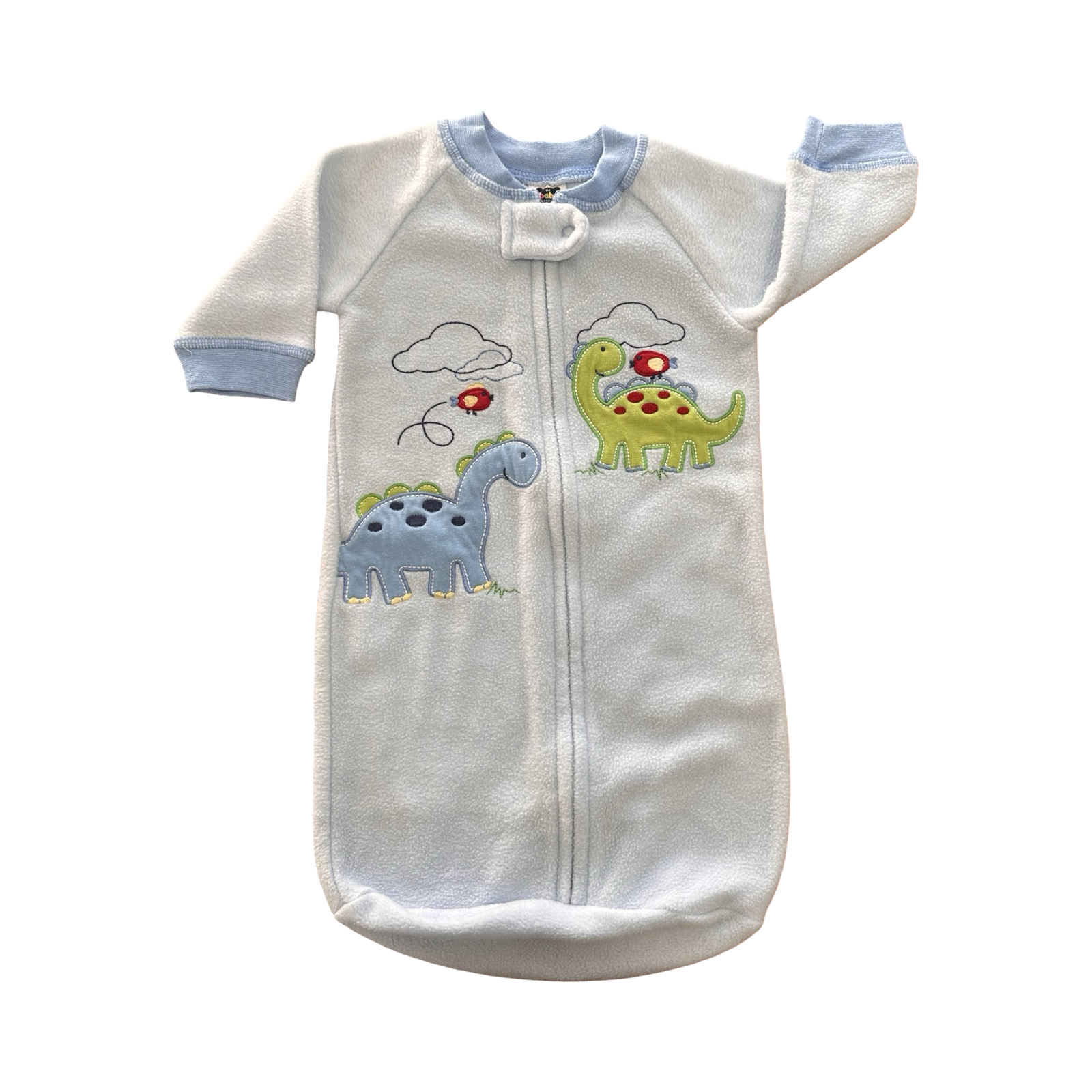 0-3M Blue Gleece Dino Sleep Bag - The baby company