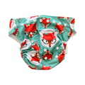 One Size Green & Orange Fox Reusable Cloth Nappy (Attached Inserts) - fancypants