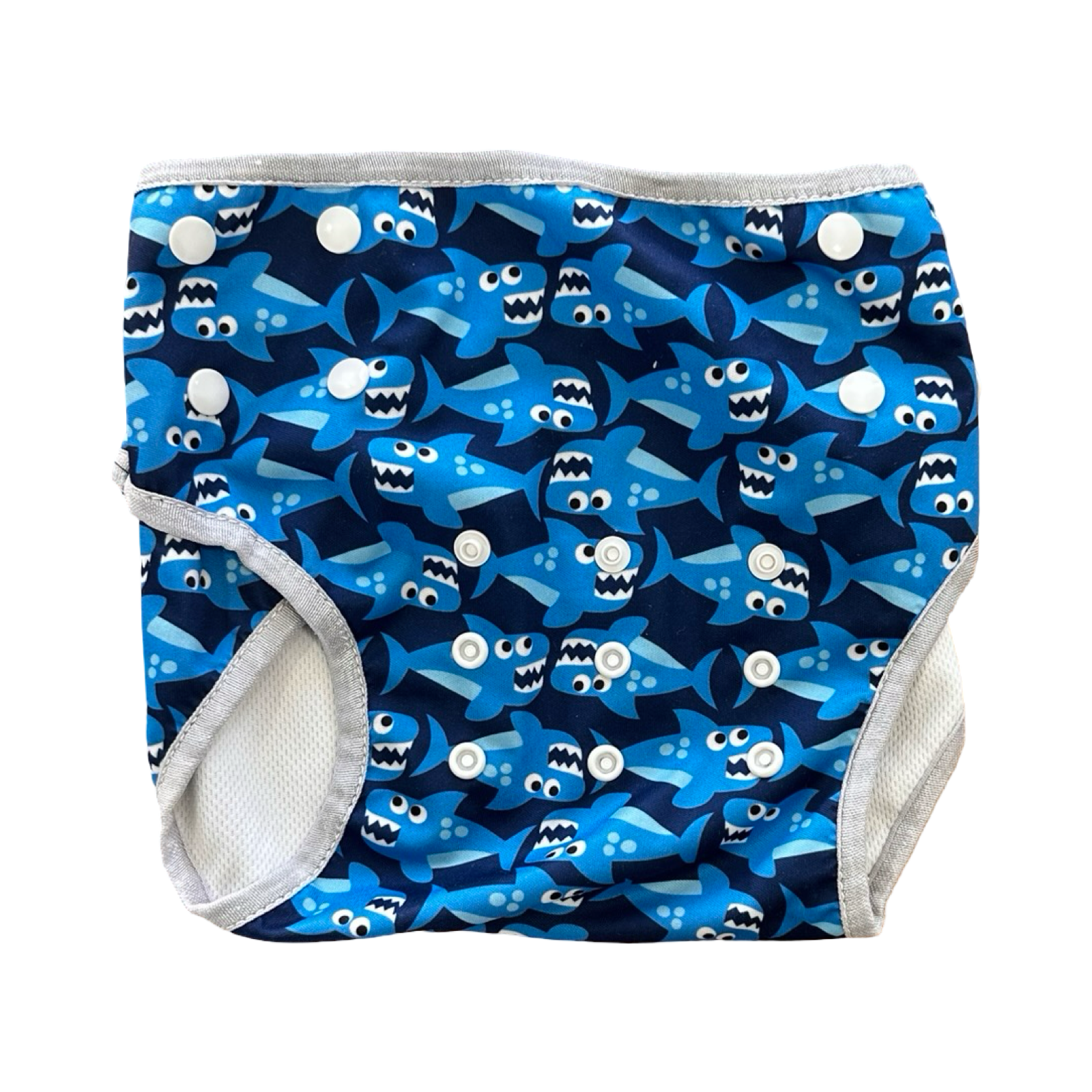One Size Blue Shark Swim Nappy - BoddyKins