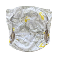 One Size White, Grey & Yellow Reusable Cloth Nappy (No Inserts) - bam+boo