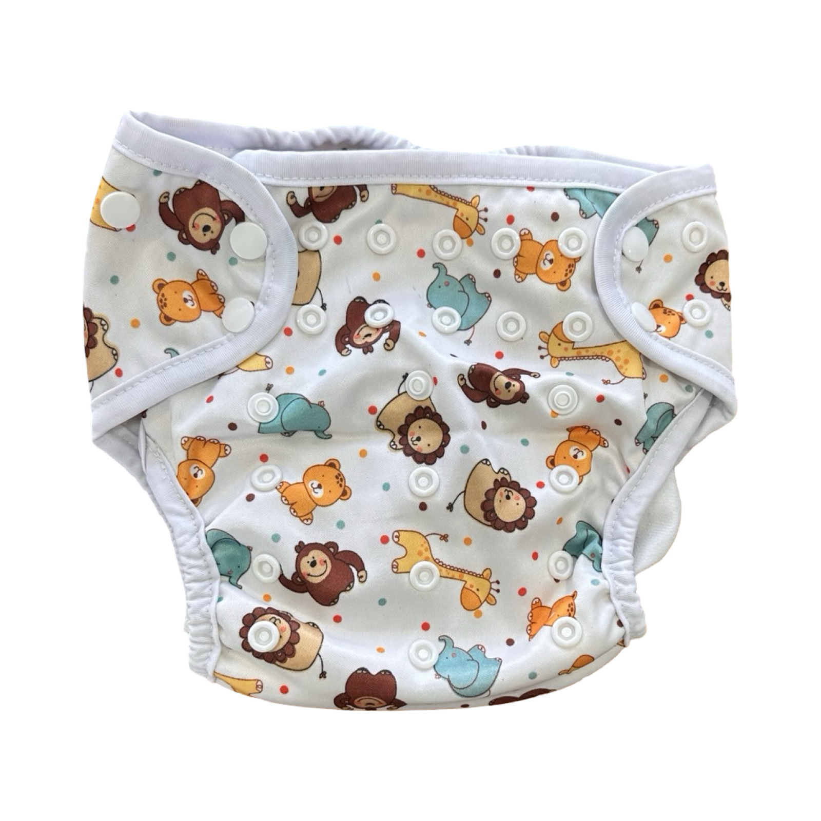 One Size Zoo Animal Reusable Cloth Nappy with Attached Inserts - bam+boo