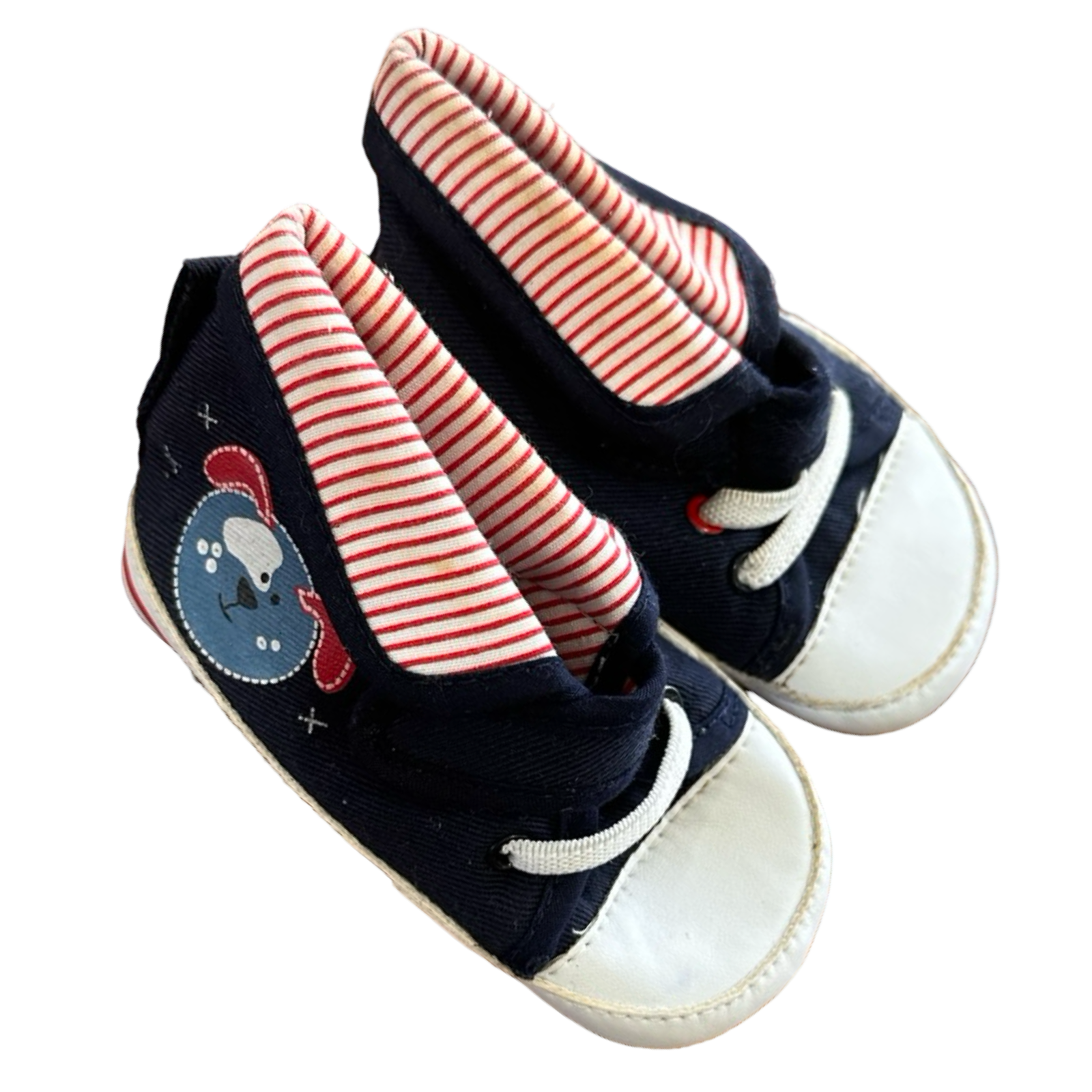 Size 1 Navy & Red Doggie Baby Sneakers - Ackermans