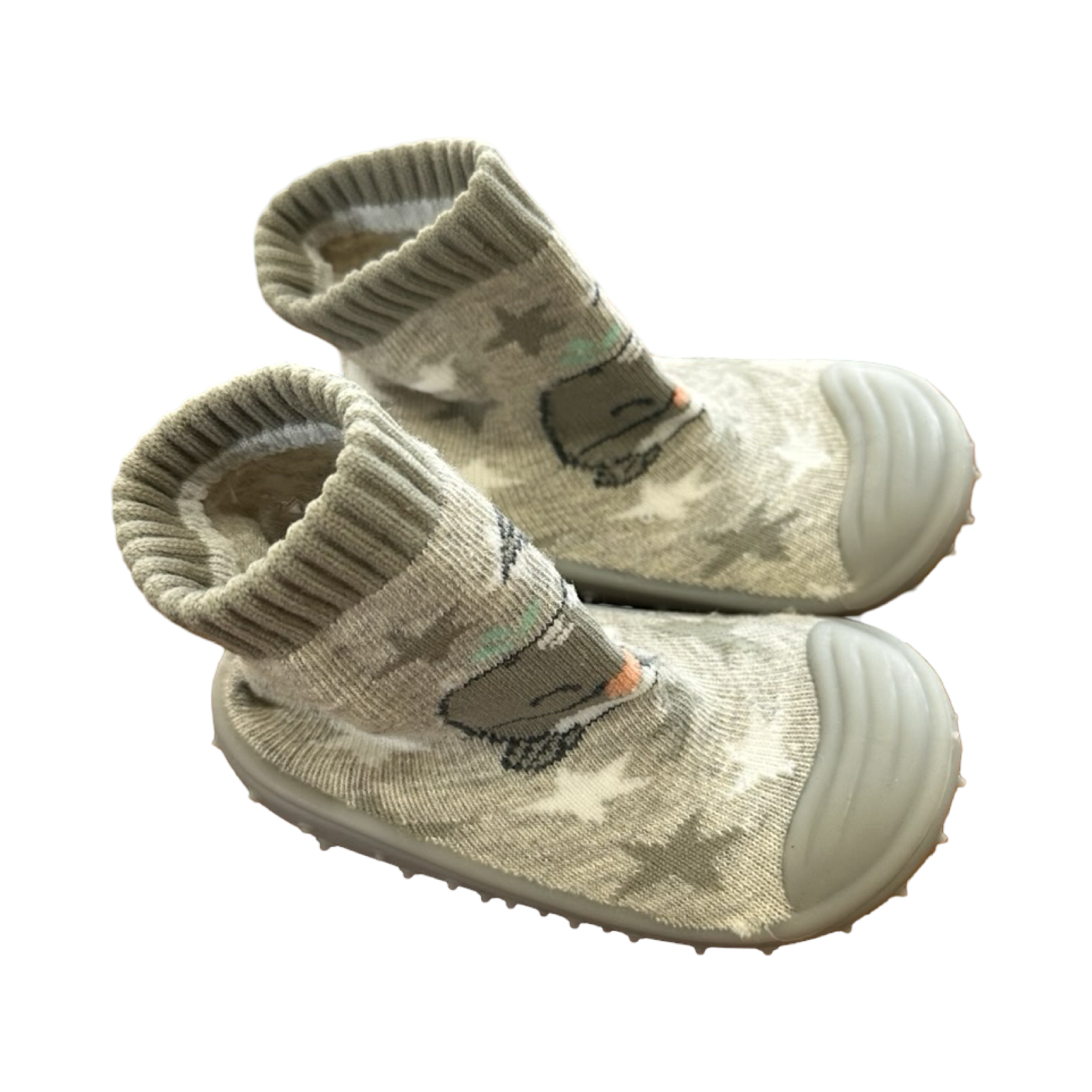 Size 5 Grey Whale Rubber Sole Sock Shoes