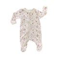 Newborn Cream Floral Side Zipper Onesie - Woolworths