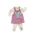 *NEW* 0-3M Pink & Purple Bunny Dungaree Dress Set - Naartjie