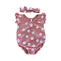 Newborn Blush & White Daisy Girl's Romper with Headband - Woolworths