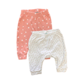 0-3M 2pc Peach & White Legging Set - Ackermans