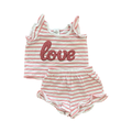 Newborn White & Pink Love 2pc Comfy Girl's Set - Tiny Tots