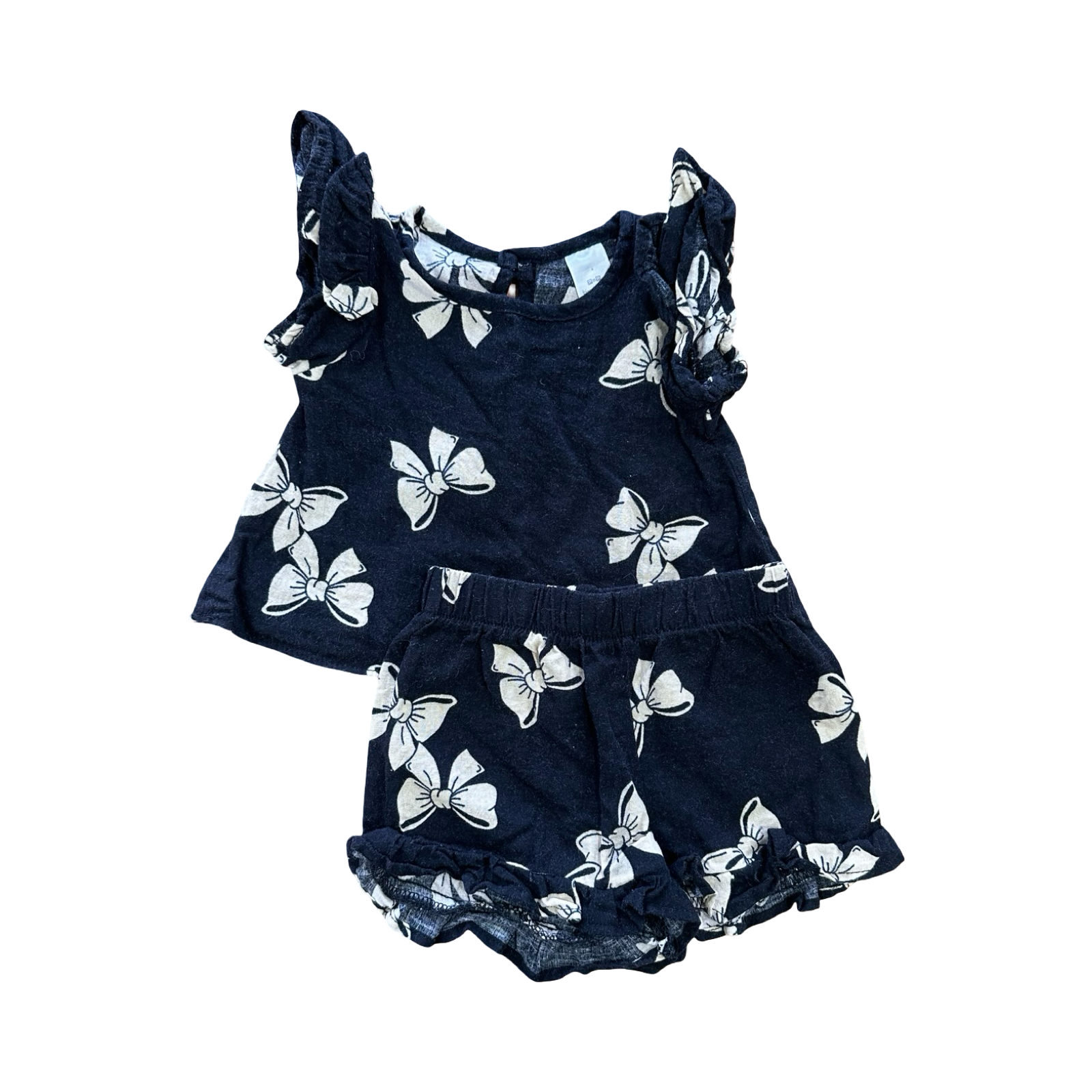 Newborn Black & Cream Cotton Girl's Outfit - Tiny Tots
