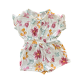 3-6M White Cotton Floral Bodysuit - Tiny Tots