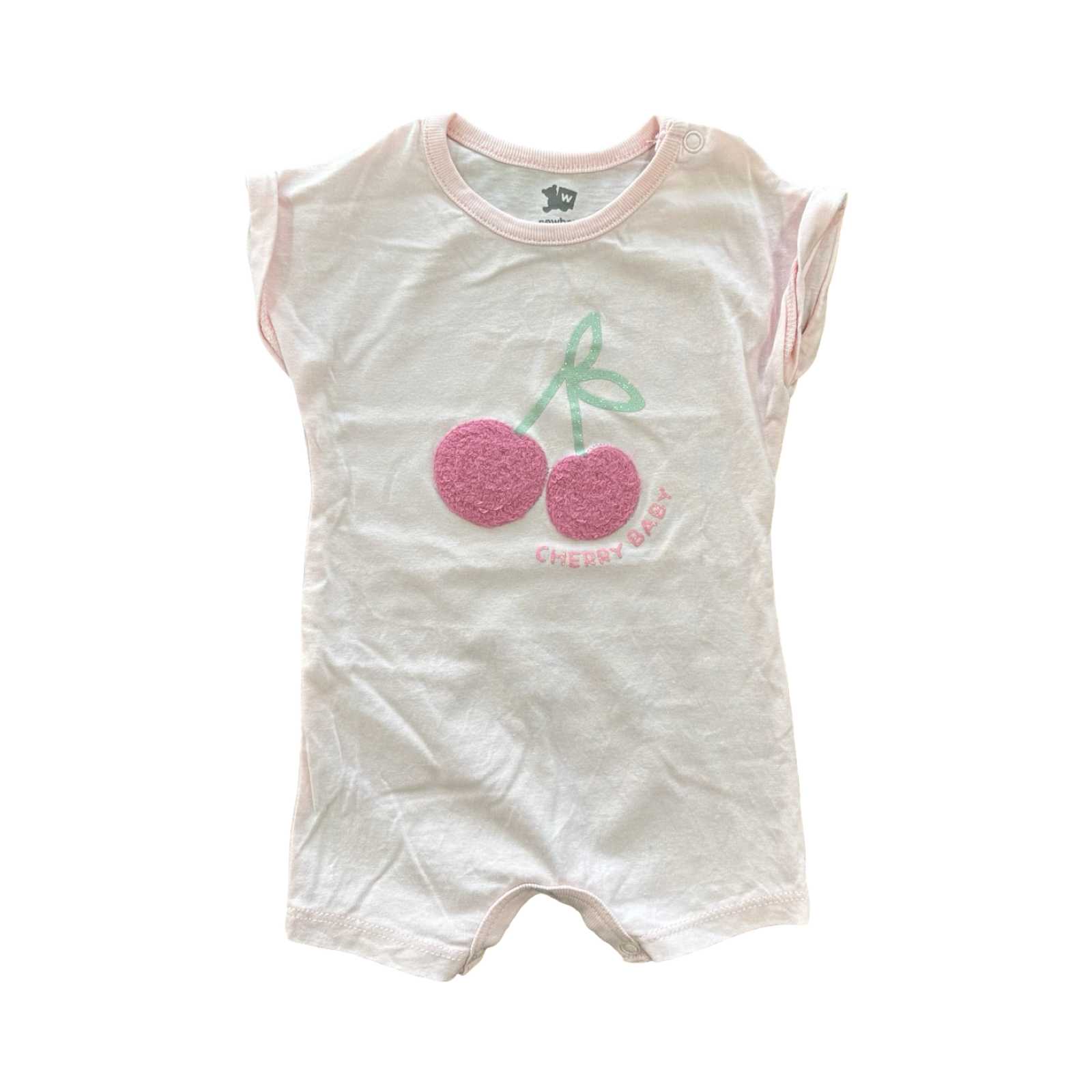 Newborn Pink Cherry Baby Girl's Romper - Woolworths