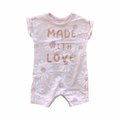 Newborn Pink Made with Love Romper - Woolworths
