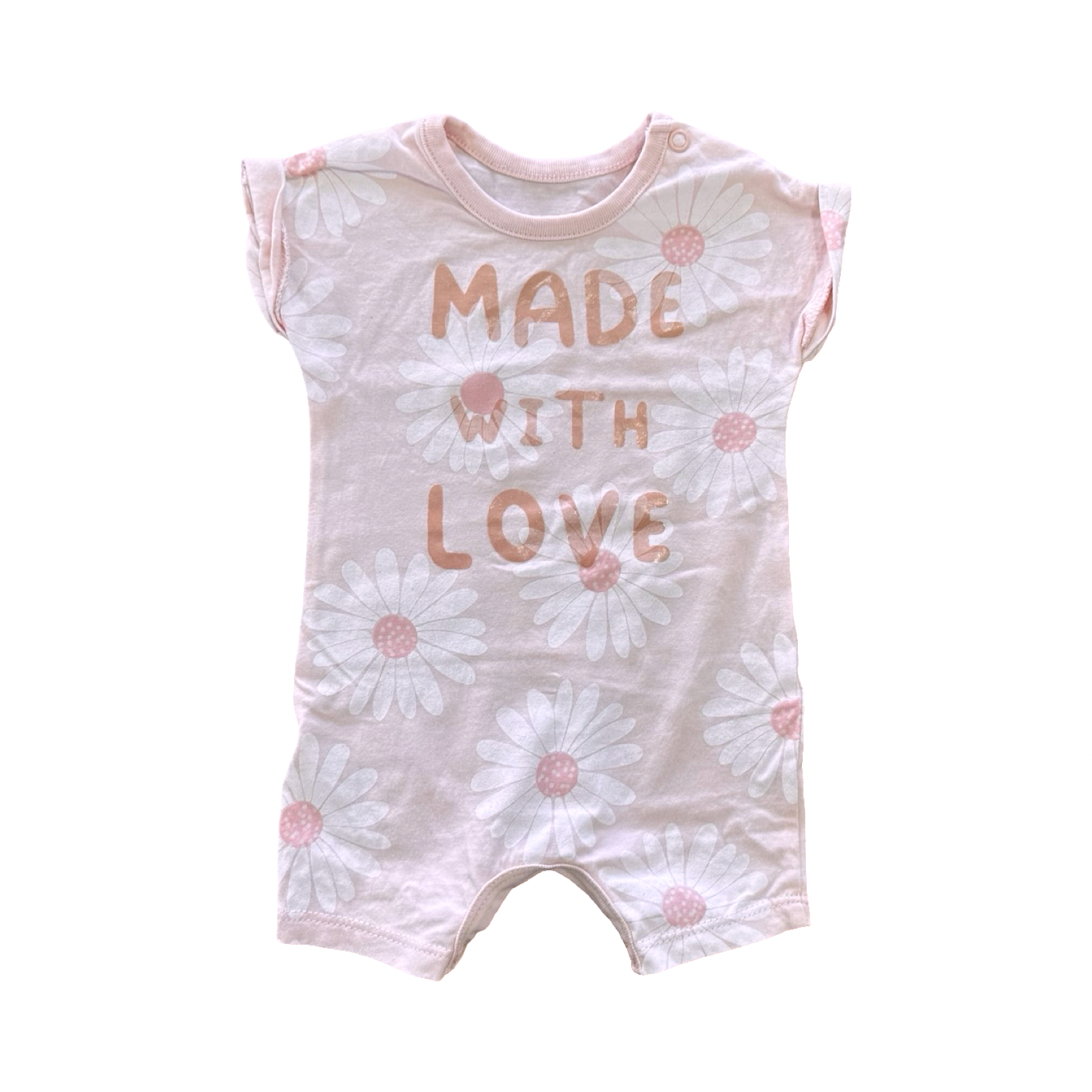 Newborn Pink Made with Love Romper - Woolworths