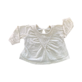 1-3M Cream Cotton Long Sleeve Top with Cotton Lace Detail Around the Neck - Woolworths